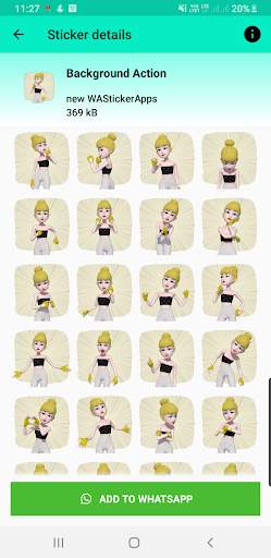 animated stickers for whatsapp - yellow cute girl screenshot 2