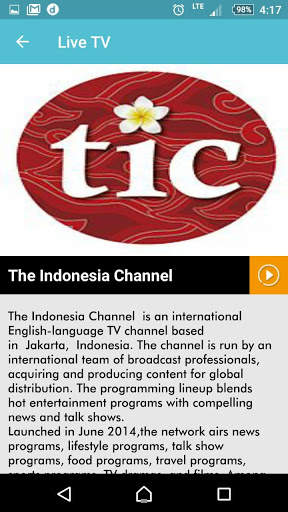 TV Indonesia- Internasional Channel screenshot 1