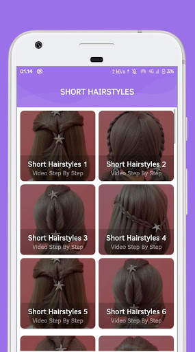 Short Hairstyle - Video Step By Step Offline screenshot 2