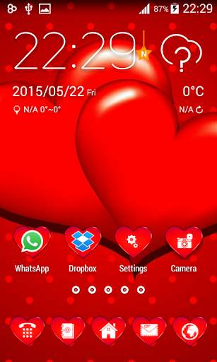Theme with Red Hearts screenshot 1