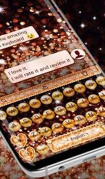 Luxury Gold Rose Pearl Keyboard Theme screenshot 2