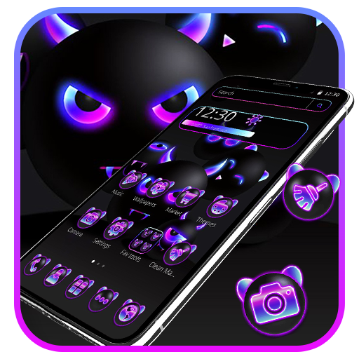 Neon Scary Purple Emoji Theme icon