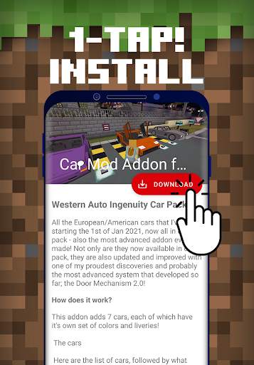 Car Mod Addon for Minecraft screenshot 1