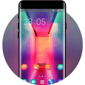 Theme for gradient neon light wallpaper icon