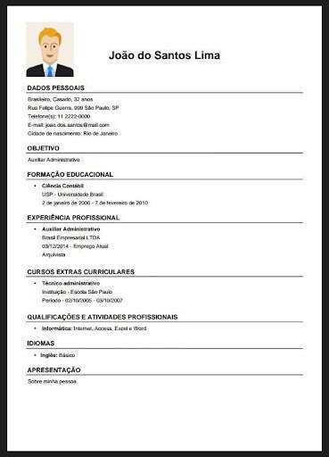 Curriculum Profissional screenshot 2
