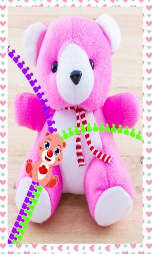 Zipper lock screen teddy bear screenshot 1