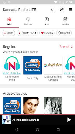 Kannada FM Radio HD - Podcast, Kannada Live TV screenshot 1