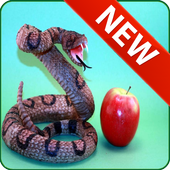 Game snake and apple icon