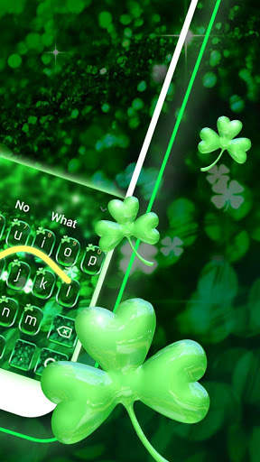 Glitter Green Clover Keyboard screenshot 2