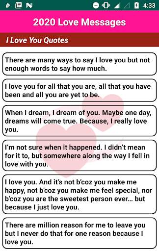 2021 LOVE Messages Love SMS Status Love Quotes screenshot 4