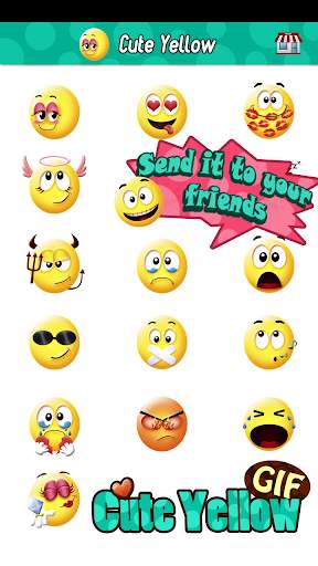 Cute Smiley Gif Emoji Sticker скриншот 5