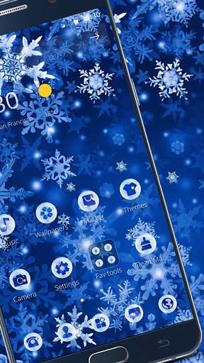 White Blue Glitter Snow Theme❄ screenshot 3