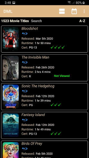 DML Mobile DVD/Blu Ray Movie Library screenshot 2