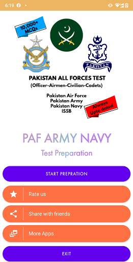 Pak Forces Test | PAF | ARMY | NAVY | ISSB | CADET screenshot 1