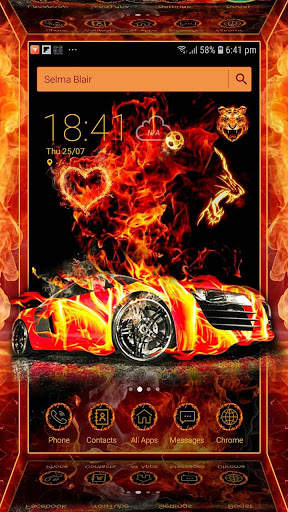 Flaming Car Sports Wallpaper Animasi Tema Peluncur screenshot 1