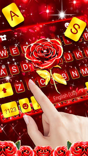 Red Lux Rose Keyboard Background screenshot 2