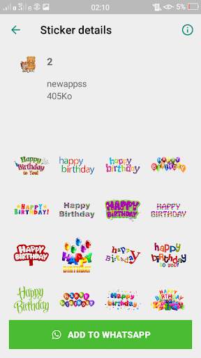 Birthday Stickers For WhatsApp (WAStickerApps) screenshot 2