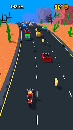 Rainbirth Motor race Traffic Bikes Blocky Rider screenshot 9