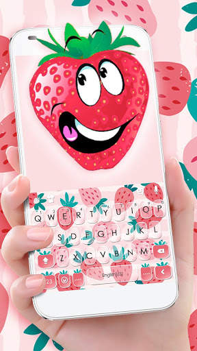 Funny Face Strawberry Keyboard Theme screenshot 1