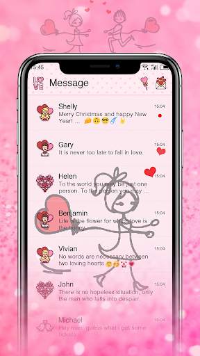 Romantic Lovers - SMS theme, Messenger theme screenshot 1