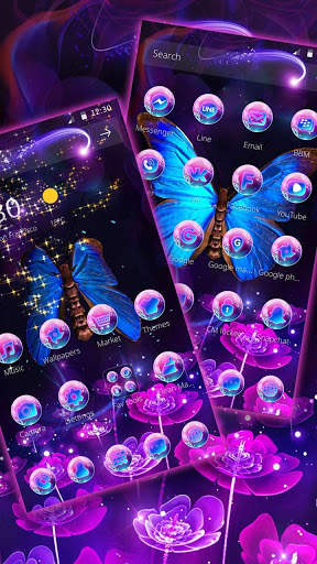 Beautiful Neon Butterfly Live Wallpaper Theme screenshot 4
