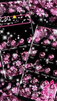 Black Pink Flowers Theme screenshot 3