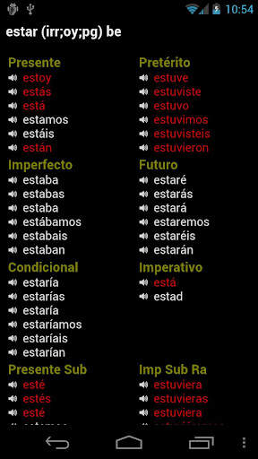 Spanish Verbs скриншот 2