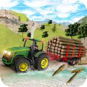 Tractor simulator farmer transport game logo