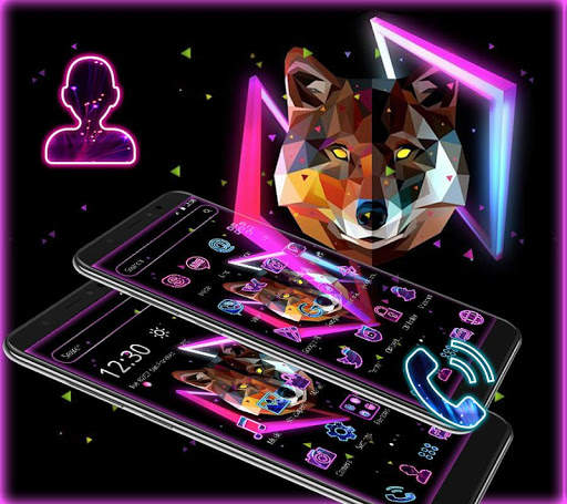 Neon Wolf Launcher Theme 🐺 1 تصوير الشاشة