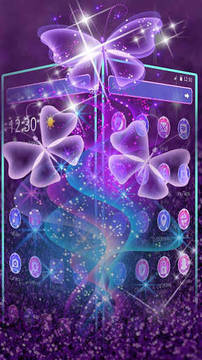 Glitter Neon Butterfly Theme screenshot 3