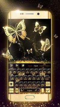 Gold Butterflies Keyboard Theme screenshot 1