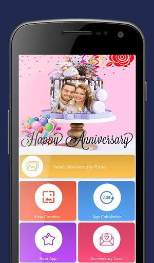 Name Photo On Anniversary Cake Photo Frame screenshot 1