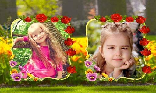Awesome Double Photo Frame Garden Wale Application screenshot 7