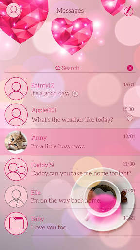 GO SMS LITTLE LOVE THEME 3 تصوير الشاشة
