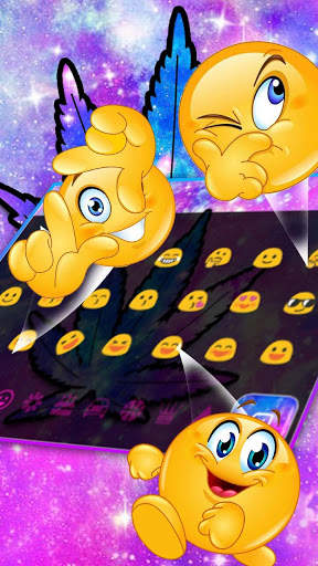 Colorful Galaxy Neon Leaf Keyboard Theme screenshot 3