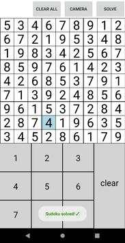 Sudoku-Löser Lösen Sie Sudoku von Bild oder Kamera screenshot 2