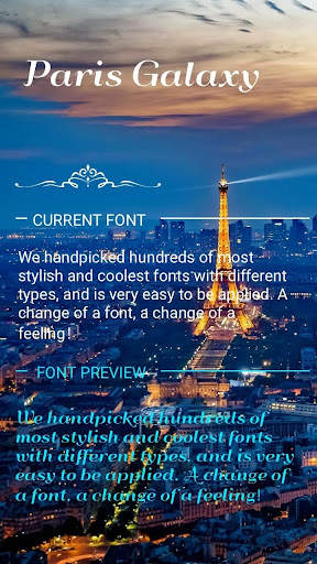 Paris Galaxy Font for FlipFont , Cool Fonts Text screenshot 1