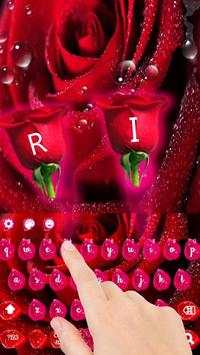 Beautiful Red Rose petals Keyboard screenshot 1