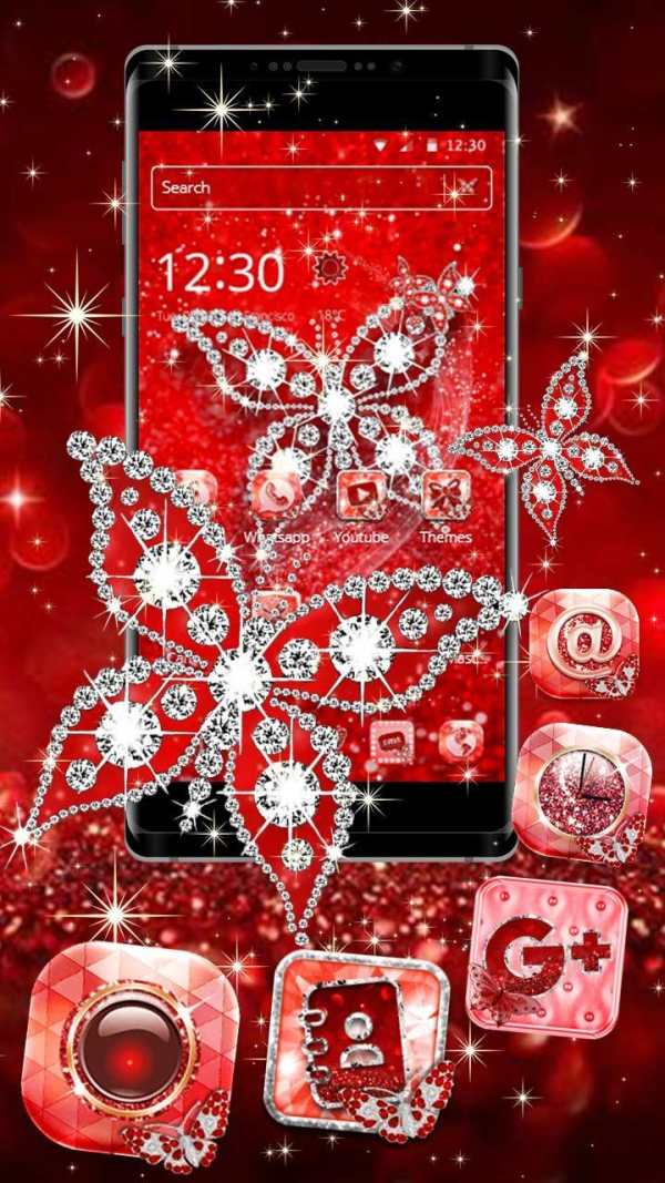 Red Diamond Butterfly Theme screenshot 1