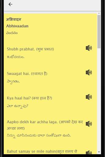 Learn Hindi through Telugu - Speak Hindi in Telugu screenshot 6