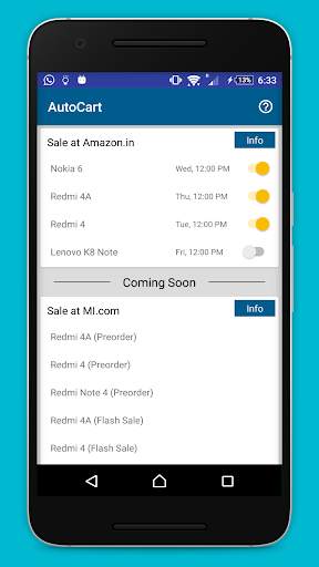 Redmi note 5 flash sale: Auto buy note 5 5a Mi TV screenshot 3