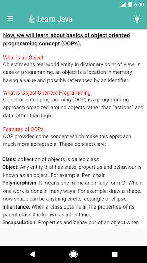 Learn Java - Java Tutorial screenshot 1