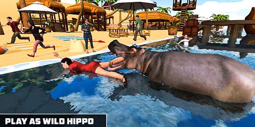 Angry Hippo Attack Simulator-City & Beach Attack screenshot 2