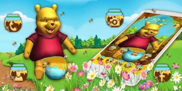 3D Cute Yellow Bear Honey Theme screenshot 4