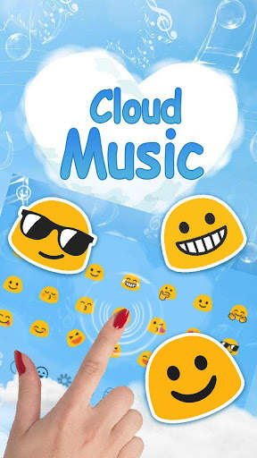 Lovely Cloud Heart Music Keyboard Theme screenshot 3