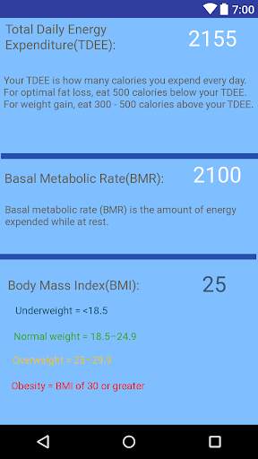 TDEE Calculator screenshot 2
