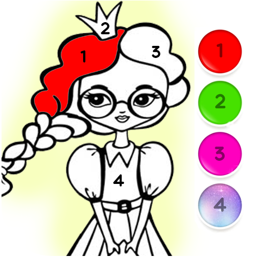 Princess Color By Numbers Coloring Game For Girls icon