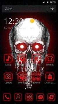 3D Tech Blood Skull Theme screenshot 4