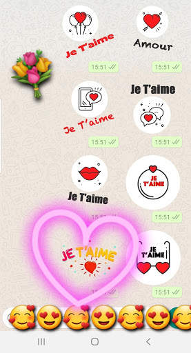 Amour Stickers pour WhatsApp - WAStickerApps screenshot 1
