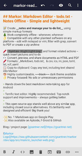 Markor: Edit Markdown offline screenshot 3